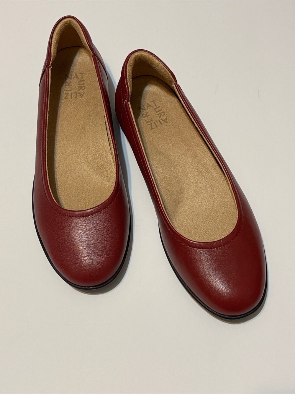 Naturalizer Burgundy Leather Slip-On Ballet Flats